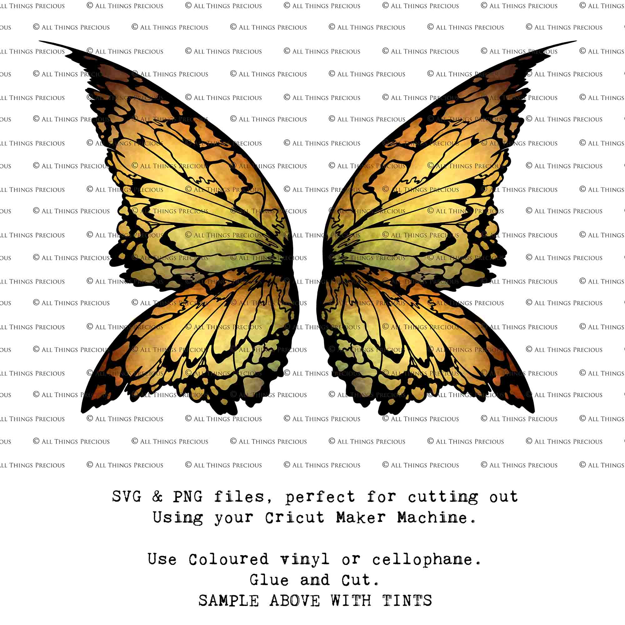 SVG & PNG Fairy Wing files for Cricut or Silhouette Cameo Cutting Machine. Create wearable fairy wings, in adult or children sizes.  Clipart design for Halloween Costumes, Fantasy or Cosplay or photography. Printable for weddings, engagement, baby shower invitations. Individual wing parts. Cut and assemble. Fairycore.